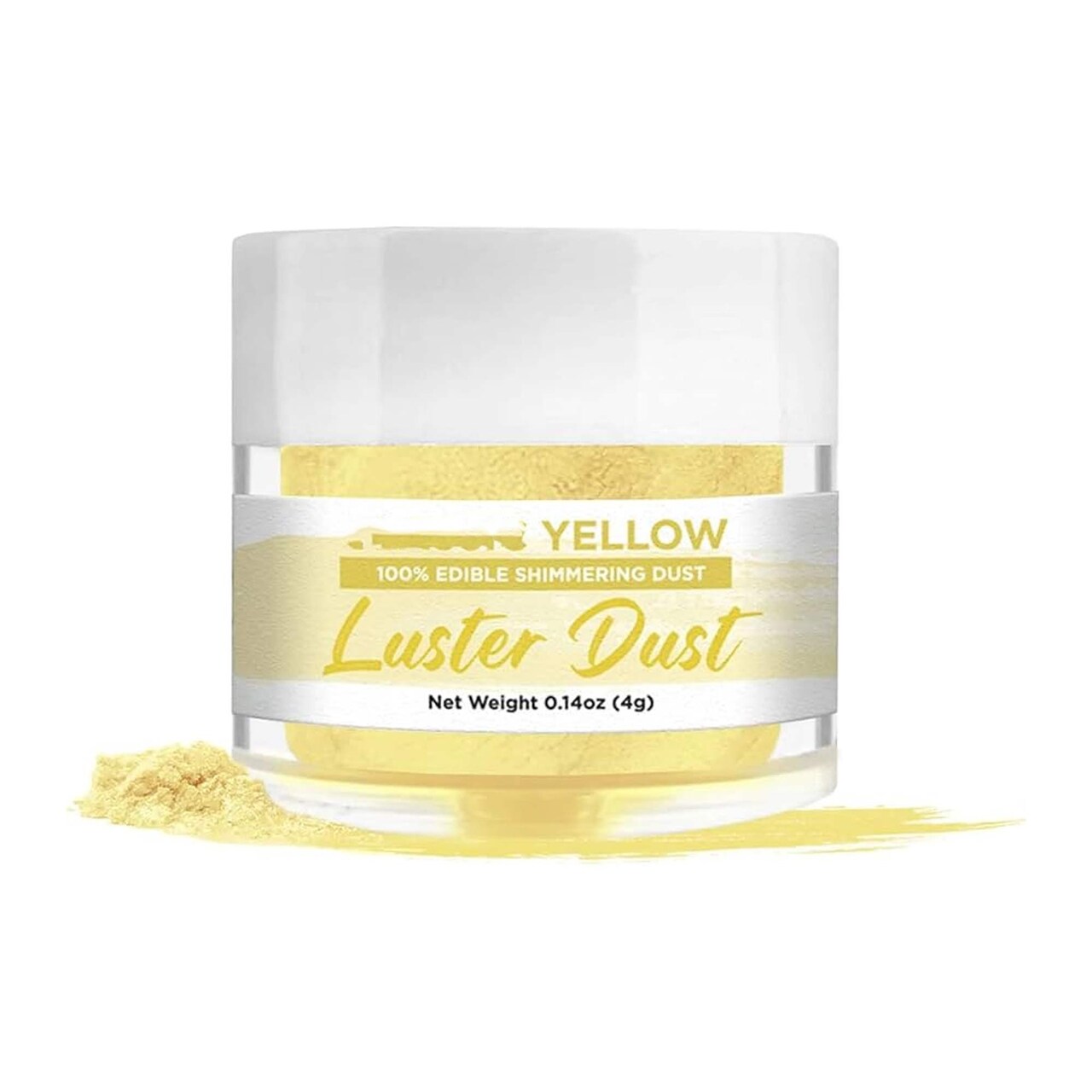 4 Gram Shimmer Luster Dust Edible Kosher Yellow Color for Cake and Fondant Decorations